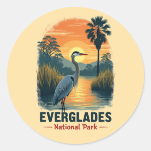 Everglades Nationalpark Vintag Runder Aufkleber