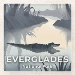 Everglades Nationalpark | Wasserfarben-Alligator Glasuntersetzer