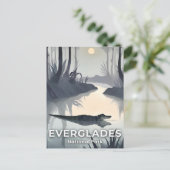 Everglades-Nationalpark | WasserfarbenAlligator Postkarte (Stehend Vorderseite)