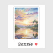 Everglades Nationalpark Wasserfarbenen Malereien Aufkleber (Blatt)