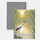Everglades-Nationalpark | Wasserfarbstorch Magnet (Vorderseite/Rückseite)