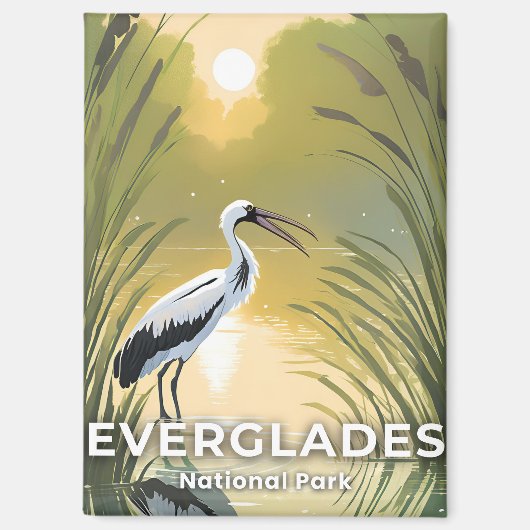 Everglades-Nationalpark | Wasserfarbstorch Magnet (Vorderseite)