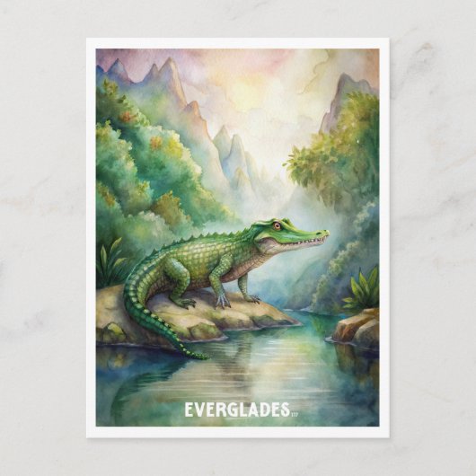 Everglades Nationalpark Watercolor Postkarte (Vorderseite)
