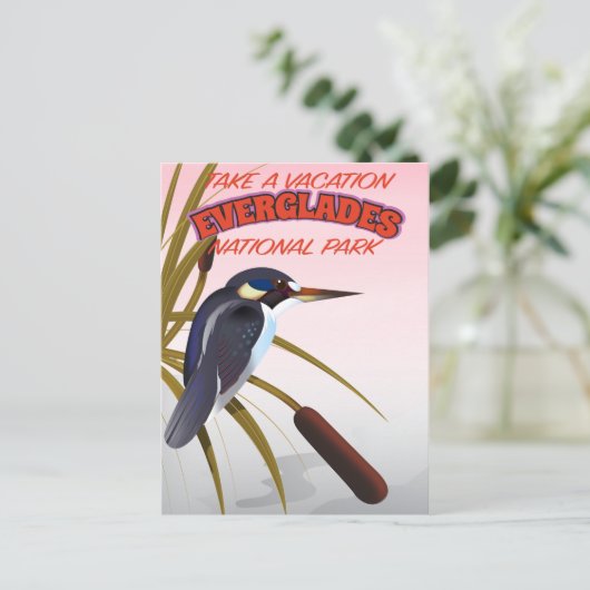 Everglades Vintage Reiseplakat. Postkarte (Stehend Vorderseite)