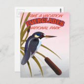 Everglades Vintage Reiseplakat. Postkarte (Vorne/Hinten)