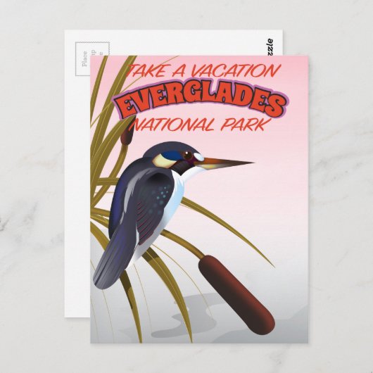 Everglades Vintage Reiseplakat. Postkarte (Vorne/Hinten)