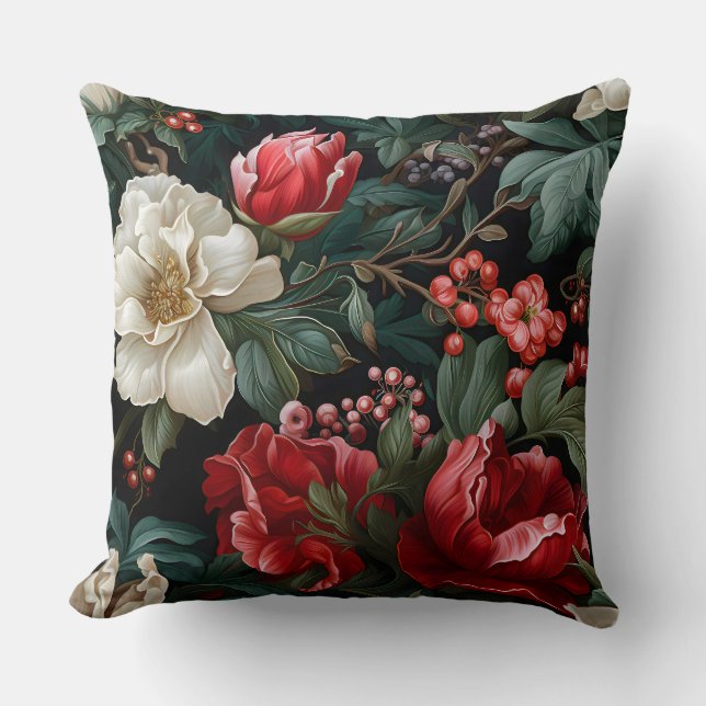Everglow Weihnachten Florals Botanical Kissen (Vorderseite)