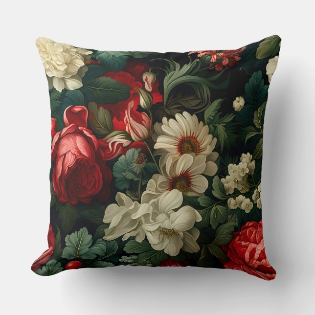 Everglow Weihnachten Florals Botanical Kissen (Vorderseite)