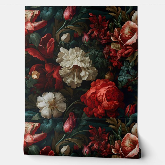 Everglow Weihnachten Florals Botanical Tapete (Abrollen)