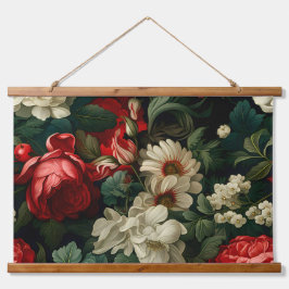 Everglow Weihnachten Florals Botanical Wandteppich Mit Holzrahmen