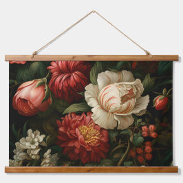 Everglow Weihnachten Florals Botanical Wandteppich Mit Holzrahmen