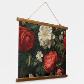 Everglow Weihnachten Florals Botanical Wandteppich Mit Holzrahmen (Gewinkelt)