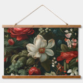 Everglow Weihnachten Florals Botanical Wandteppich Mit Holzrahmen (Vorne)