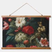 Everglow Weihnachten Florals Botanical Wandteppich Mit Holzrahmen (Vorne)