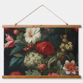 Everglow Weihnachten Florals Botanical Wandteppich Mit Holzrahmen