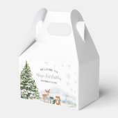 Evergreen Animal Winter Onederland Birthday Geschenkschachtel (Rückseite)