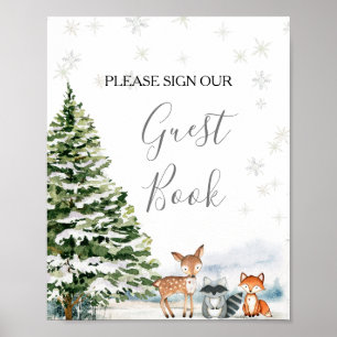 Evergreen Animal Winter Onederland Gästebuch