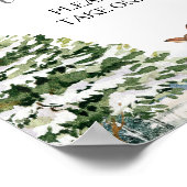 Evergreen Animal Winter Onederland Geburtstagsfavo Poster (Ecke)