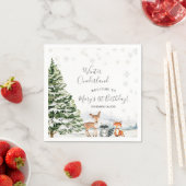 Evergreen Animal Winter Onederland Paper Serviette (Beispiel)