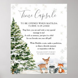 Evergreen Animal Winter Onederland Time Kapsel Poster