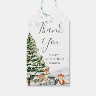 Evergreen Animal Winter Onederland Vielen Dank Geschenkanhänger