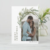 Evergreen Arch Foto Weihnachtskarte Einladung (Stehend Vorderseite)