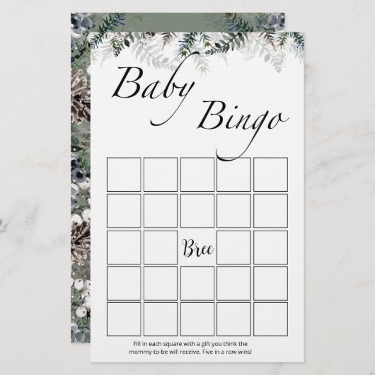 Evergreen Baby Bingo-Spiel (Vorne/Hinten)