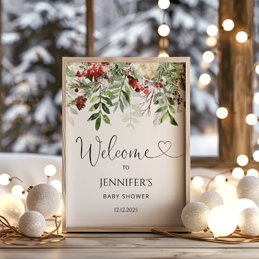 Evergreen baby Dusche Poster