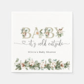 Evergreen Baby kalt draußen Baby Dusche Serviette (Vorderseite)