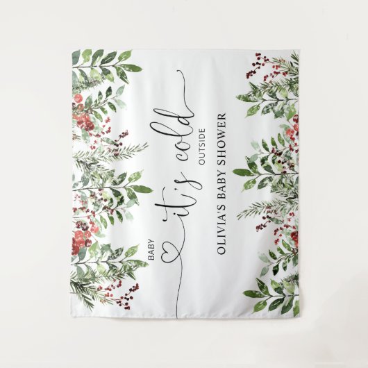 Evergreen Baby kalt draußen Wandteppich (Vorderseite)