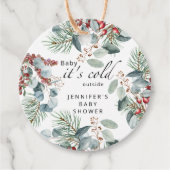 Evergreen Baby mit kalter Außendusche Geschenkanhänger (Vorderseite)