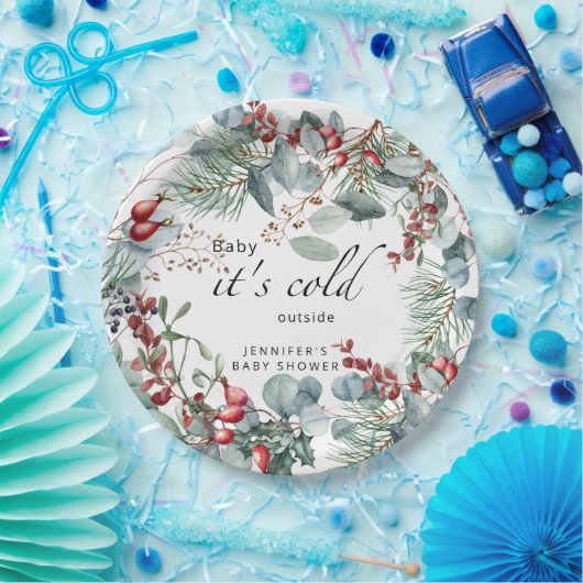 Evergreen Baby mit kalter Außendusche Pappteller (Party)