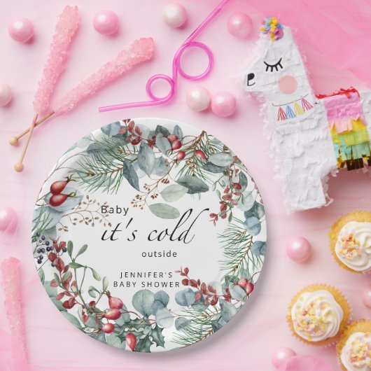 Evergreen Baby mit kalter Außendusche Pappteller (Party)