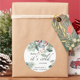 Evergreen Baby mit kalter Außendusche Runder Aufkleber