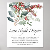 Evergreen Baby Shower Spätabend Windeln Spiel Poster (Vorne)