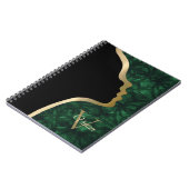 Evergreen Batik Black and Gold Face Name Notizblock (Linke Seite)