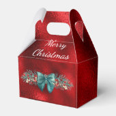 Evergreen, Berries, Green Bow Red Imitats Foil Geschenkschachtel (Vorderseite)