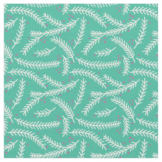 Evergreen Berry Gemustert Fabric (Emerald) Stoff (Nahaufnahme)