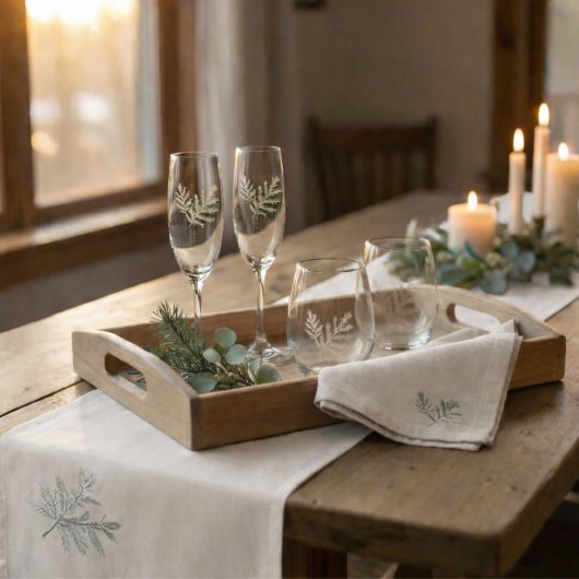 Evergreen Botanical Kurzer Tischläufer