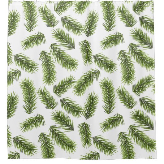 Evergreen Branch Muster Duschvorhang (Vorderseite)