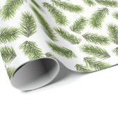 Evergreen Branch Muster Geschenkpapier (Rolleneckpunkt)