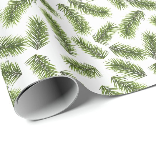 Evergreen Branch Muster Geschenkpapier (Rolleneckpunkt)