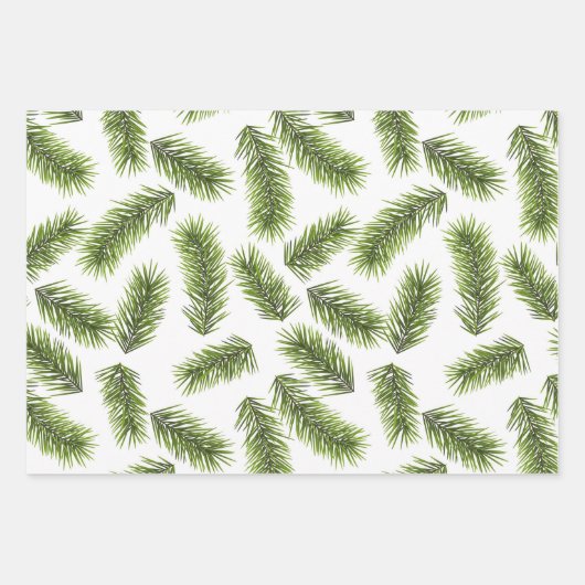 Evergreen Branch Muster Geschenkpapier Set (Vorderseite 2)