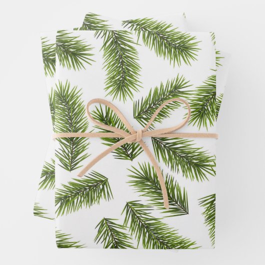 Evergreen Branch Muster Geschenkpapier Set (Beispiel)