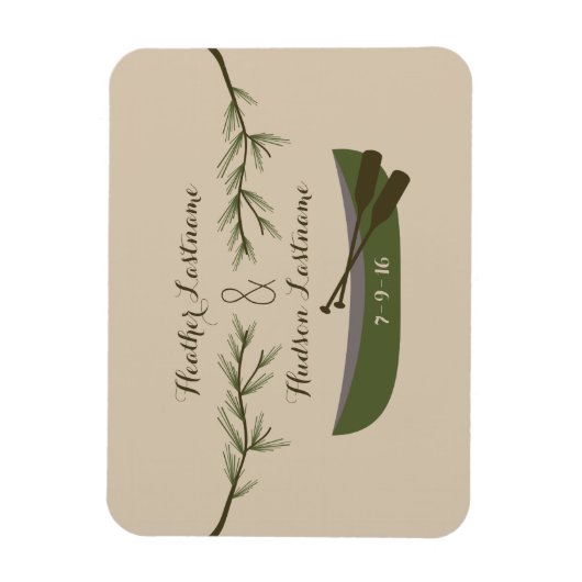 Evergreen Branchen + Kanu speichern das Date Magne Magnet (Vertikal)