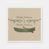 Evergreen Branches + Canoe Wedding Napkins Serviette (Vorderseite)