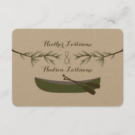 Evergreen Branches + Canoe Wedding R.S.V.P. RSVP Karte