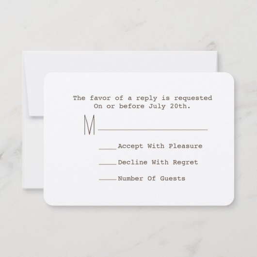 Evergreen Branches + Canoe Wedding R.S.V.P. RSVP Karte (Rückseite)