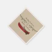 Evergreen Branches + Red Canoe Wedding Serviette (Ecke)