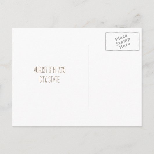 Evergreen Branches Rustic Save the Date Ankündigungspostkarte (Rückseite)